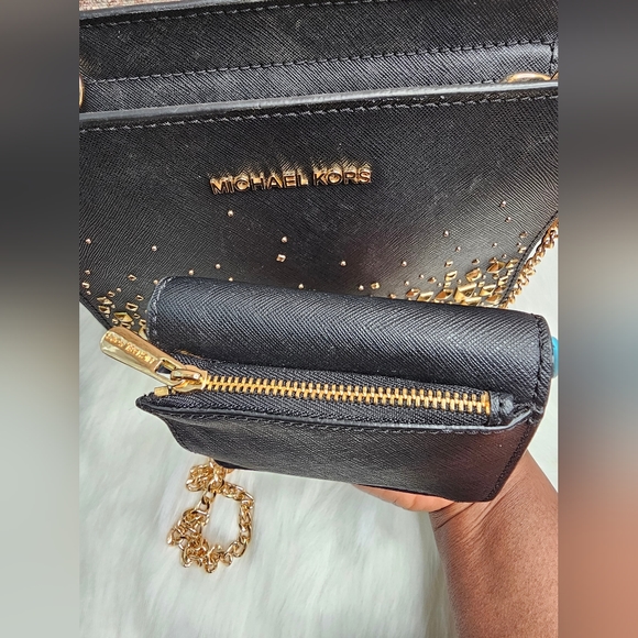 Gorgeous Black & Gold Studded MK Handbag SET - Picture 4 of 13